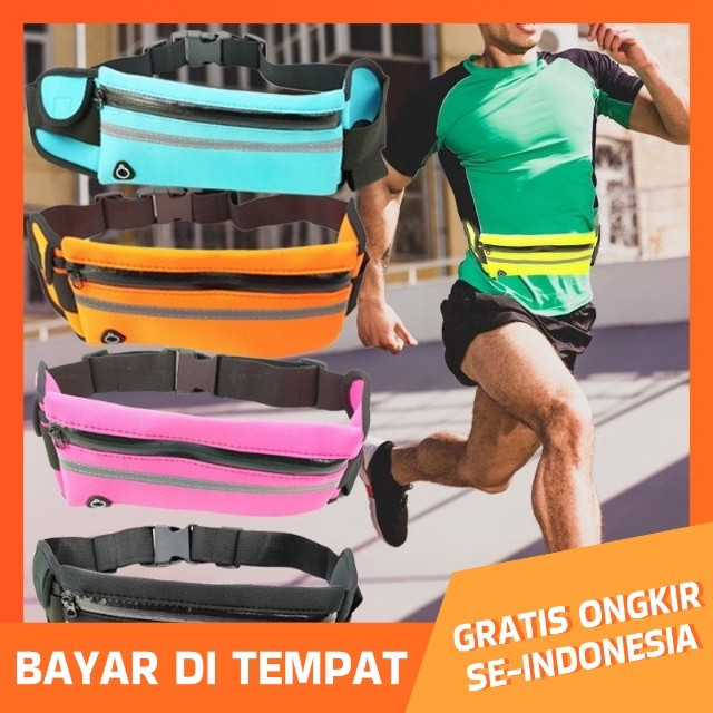 TAS IKAT SABUK PINGGANG OLAHRAGA JOGGING LARI RUNNING GO BELT WAISTBAG SPORT TAS HP WATERPROOF HIGH 