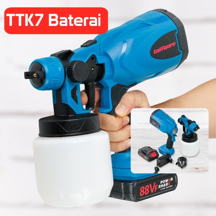 Alat Cat Semprot Listrik Tembok Dinding Mobil Kayu Spray Gun Elektrik - TTK7 Baterai