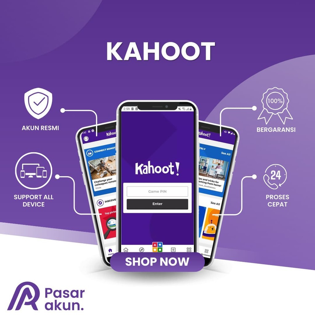 Sewa Kahoot 360 Pro Quiz / Kuis Premium 2000 Partisipan 1 Tahun