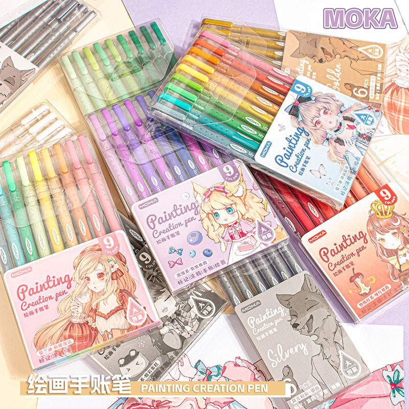 

102/9 Colors Morandi Colorful Gel Pen Color Art Marker Notebook Painting Graffiti Color Pen Stationery Office School Supplies