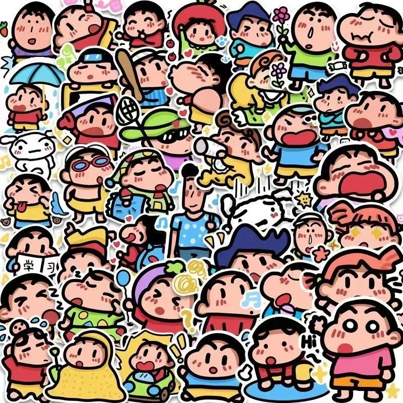 

60PCS Anime Crayon Shin Chan Stickers Toys Graffiti Decals Laptop Luggage Skateboard Waterproof Sticker Toy Gift
