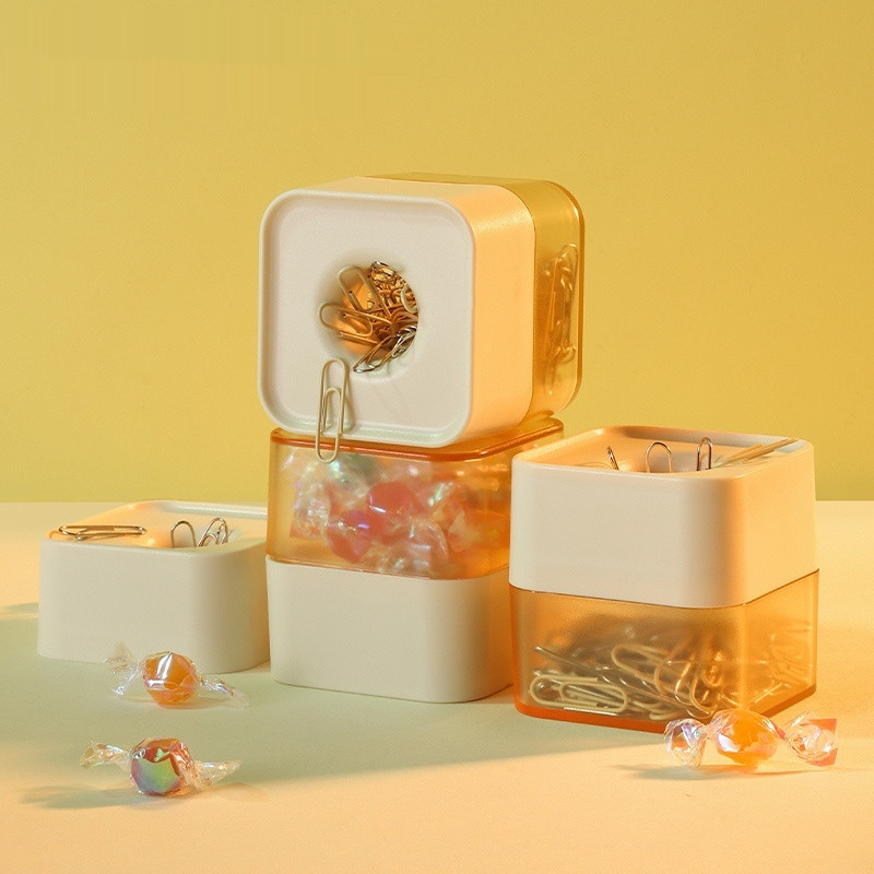 

Paper Clip Storage Box Magnet Office Supplies Paper Clip Safety Creative Stationery Desktop Ornament Cute Diy Student Supplies