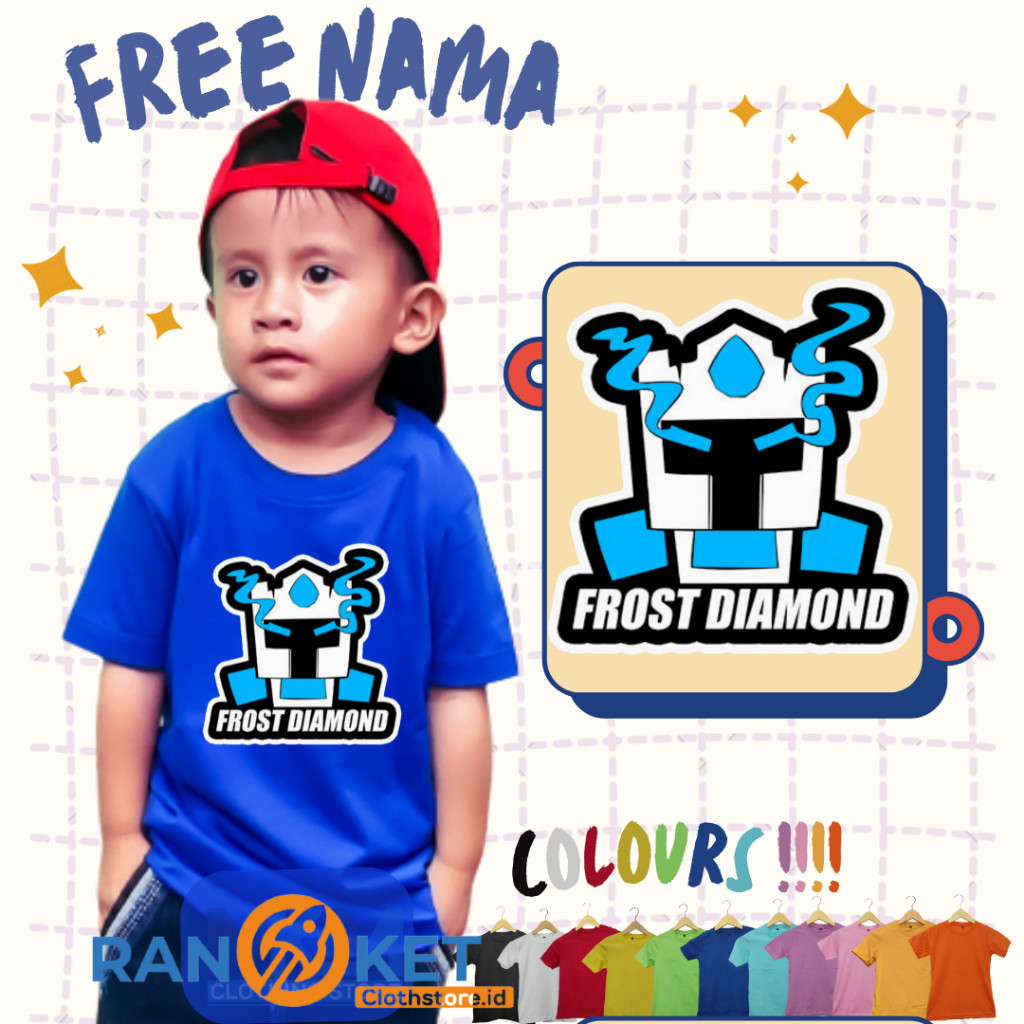 Kaos Anak Frost Diamond Youtuber | Baju Anak Frost Diamond Youtuber | Bisa COD [[ FREE NAMA ]]