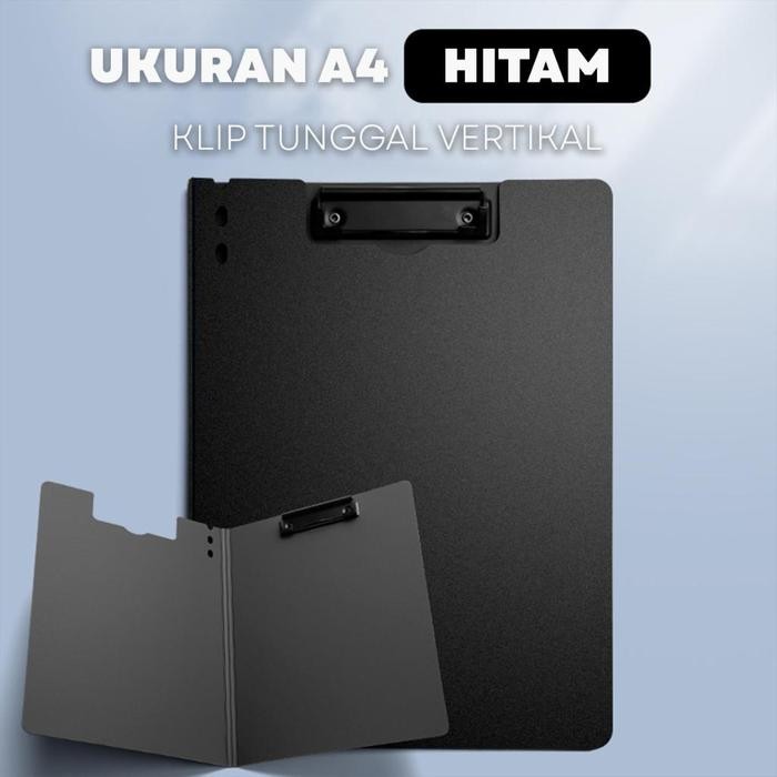 

NEW PROMO-[Terlaris] [READY] Aimilo Papan Jalan Clipboard with cover Folio Papan penutup Clipfolder dengan tutup Map dokumen jepitan penyimpanan kertas Organizer file sekolah kantor pelajar Plastik Metal Stationery - Hitam