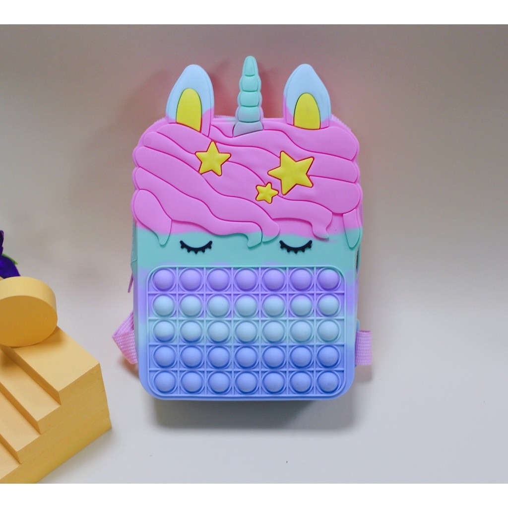 Tas Ransel Pop It Ukuran Besar - Tas Silikon Ransel - Tas Ransel anak - Tas Import - Tas Ransel Anak