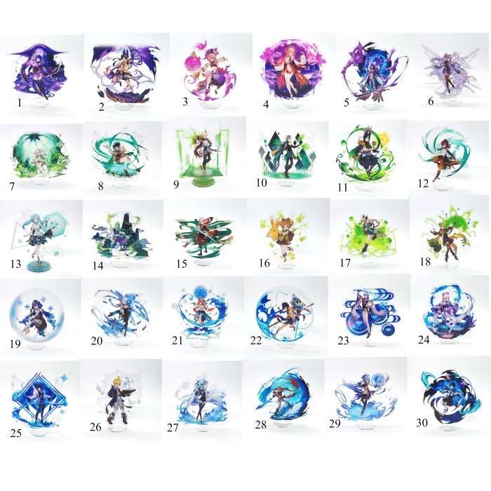 stand 14 cm pajangan akrilik genshin impact