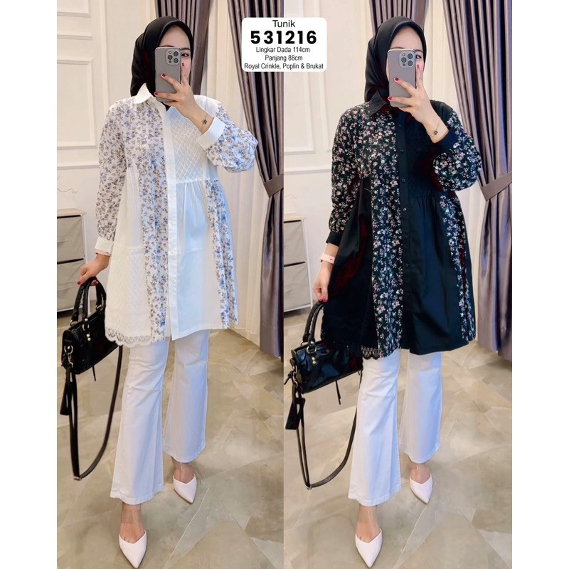 ZEIVOR - ZFS TUNIK ARTIKA KERAH KEMEJA TOP BAJU TERKINI MODEL BARU KERAH / LADY TUNIK / Atasan Kombi