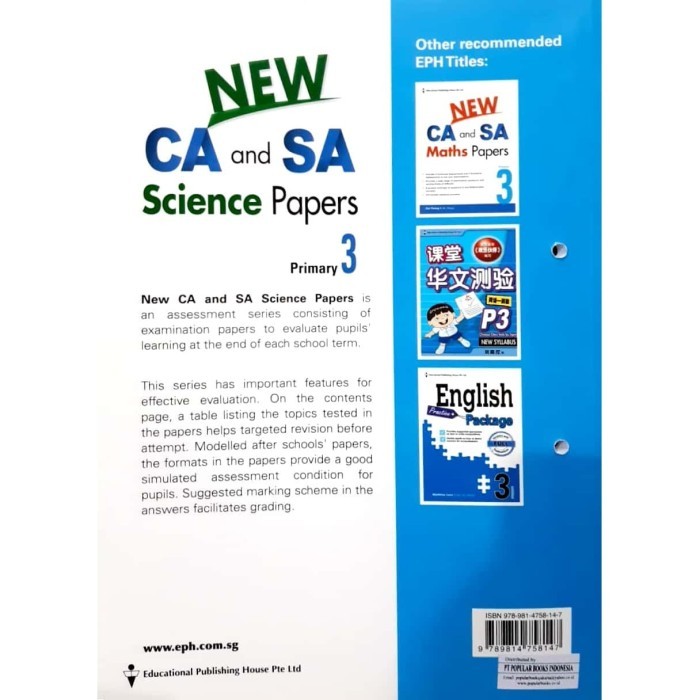 

New CA and SA Science Papers Primary 3