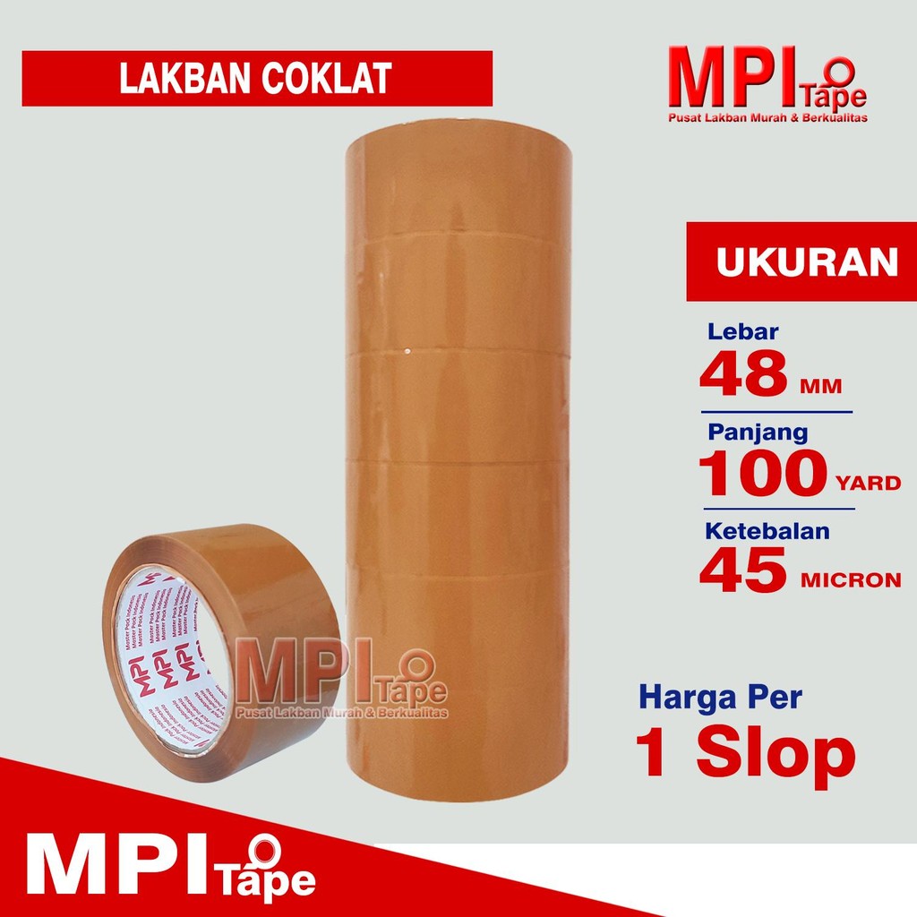 

1 Slop - Lakban Cokelat 48 mm x 100 Yard - Master Pack Indonesia - Solusi Hemat dan Super Rekat
