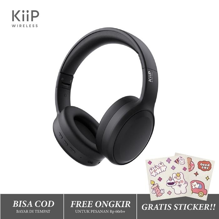 [BUNDLE + FREE STICKER] KIIP Wireless Headphones TH30 Bluetooth Headset Earphones In Ear - HITAM