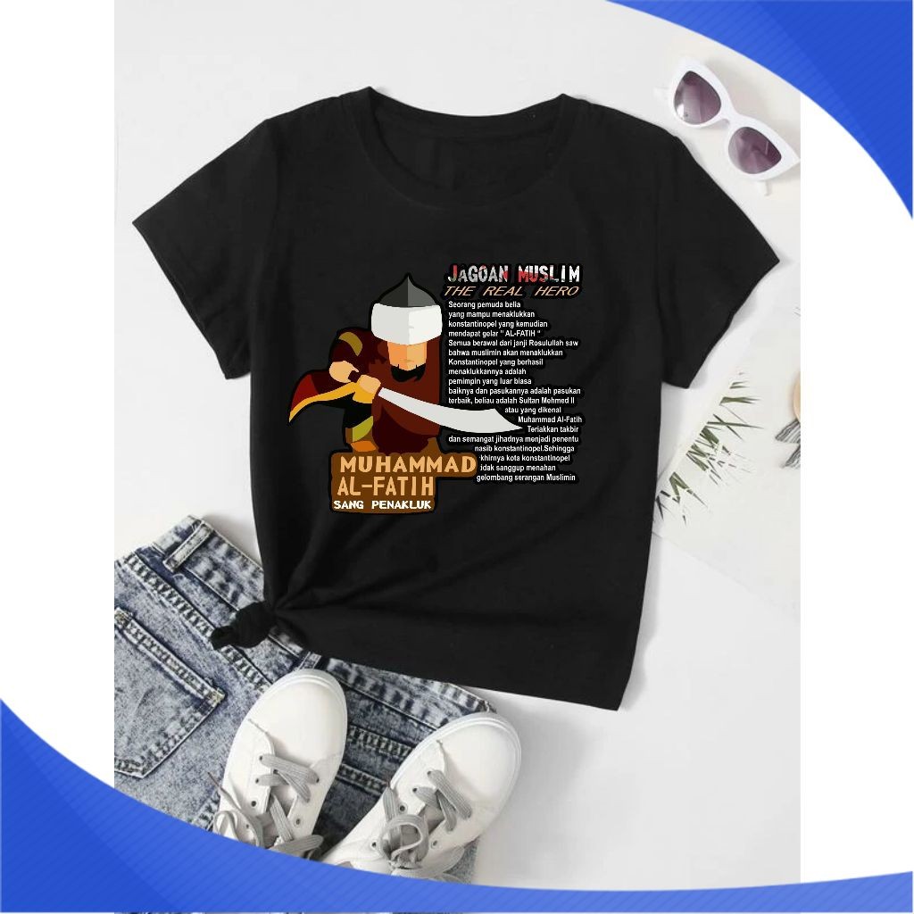 AFR Kaos Tshirt Anak Muhammad AL Fatih Motif Muslim Islami Keren Unisex Usia 1-10 Thn Fashion Kids 2