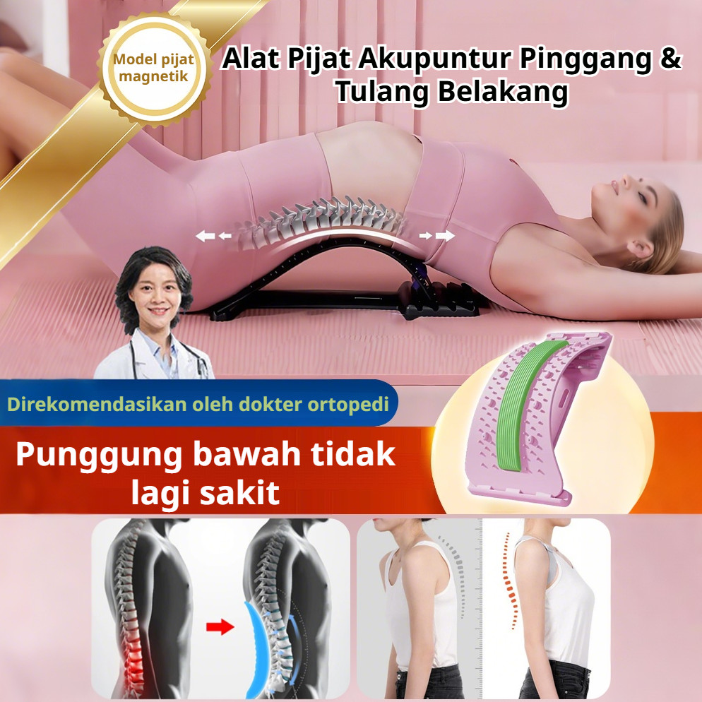 ⚡PIJAT⚡Korektor Postur Tubuh Koreksi Tulang Belakang - Alat Peregangan Pinggang Manual, Atasi Sakit 