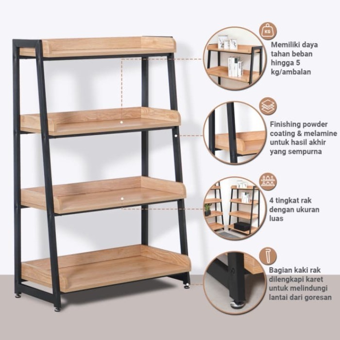 Rak Penyimpanan Dekorasi Rumah INFORMA Mossy Rak Besi 4 Susun