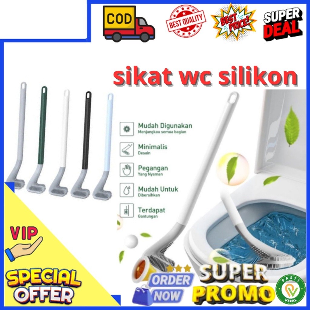 Bisa Cod Sikat Wc Toilet Silikon Golf Kloset Closet Wc Duduk Jongkok Gagang Panjang / Brush Toilet S