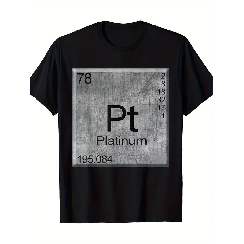 Kaos Pria Simbol Unsur Kimia Pt Platinum Bahan Katun Premium Kaos Oblong Lengan Pendek Kualitas Dist