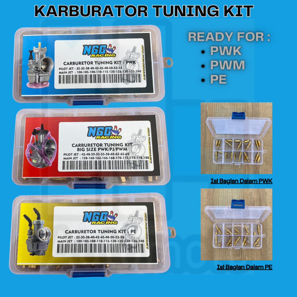 NGO TUNING KIT SPUYER SET KARBURATOR PWK PE PWL PWM MAIN JET PILOT JET AS AIRSTRIKE TIGER NINJA FIZ 