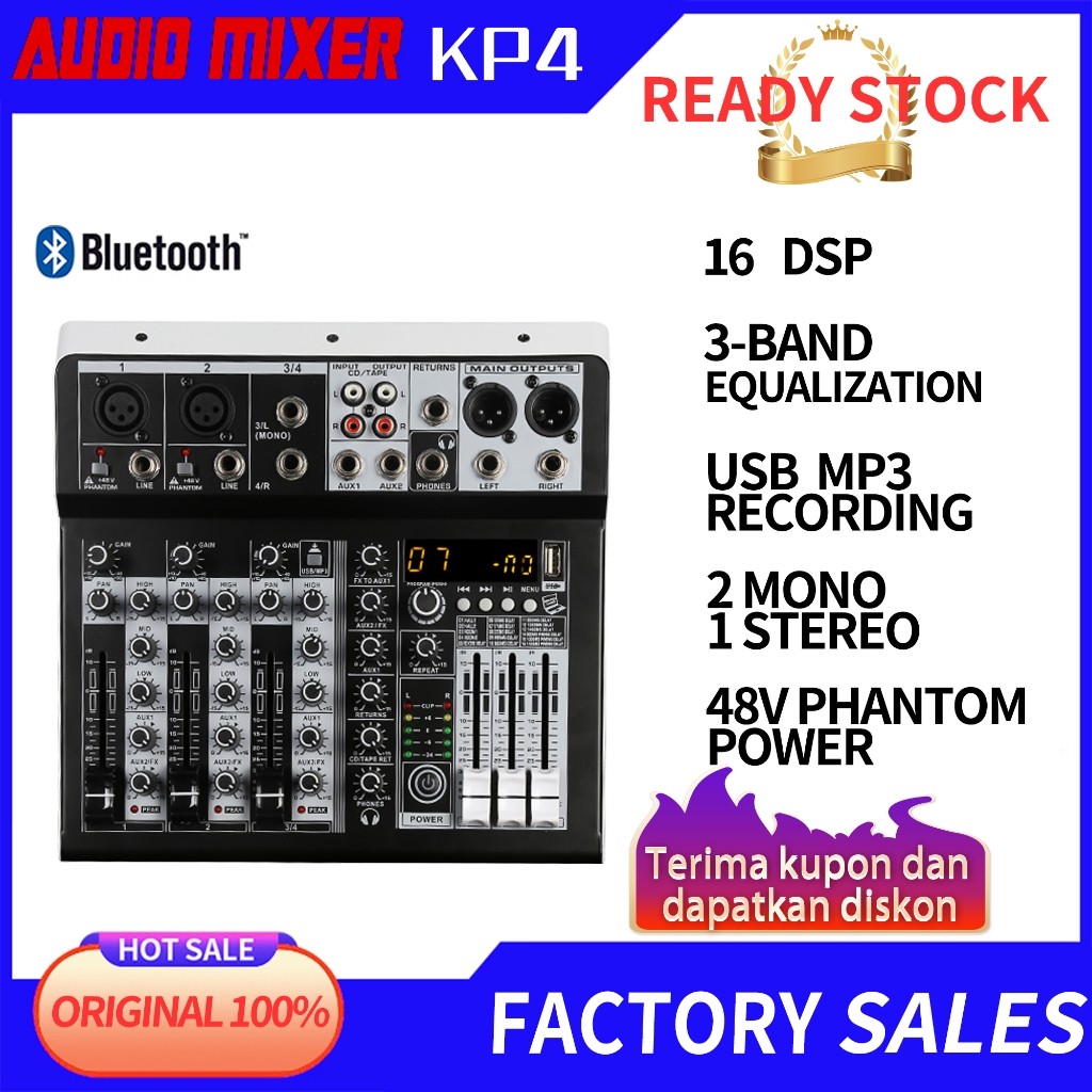 COD Ready Stock Saluran Aibedo 4 / 7 Sistem suara mixer audio profesional Bluetooth dsp Antarmuka au
