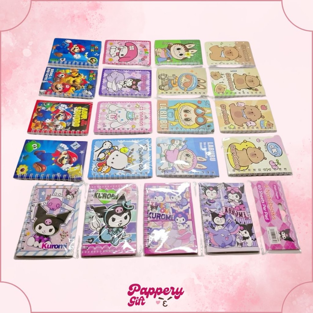 

4PCS - Notebook Spiral Mini A7 Buku Memo Kecil 40 lembar ISI 4PCS Buku A7 - SE0385