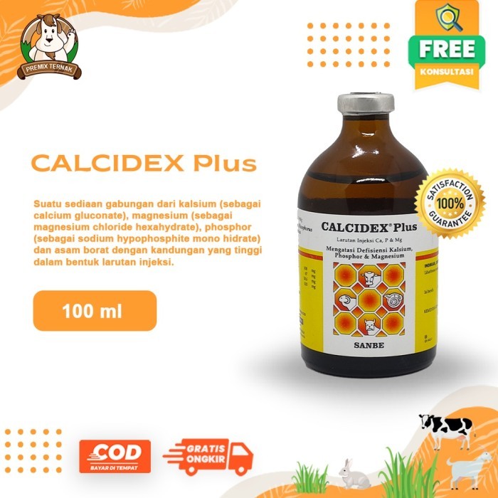CALCIDEX PLUS 100 ml - Obat Sapi Kambing Lumpuh Injeksi Ampuh