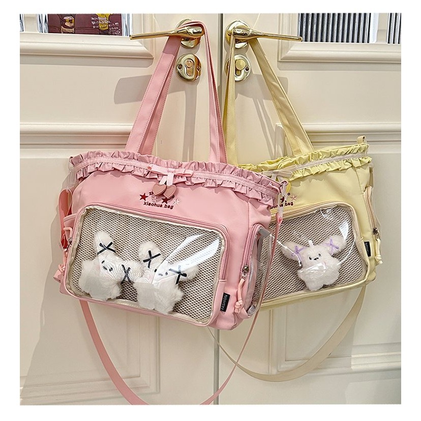 Tas Transparan Siswa Berkapasitas Besar  Tas Tangan Gadis Jepang  Tas Bahu / Tas Selempang Bahu  Tas
