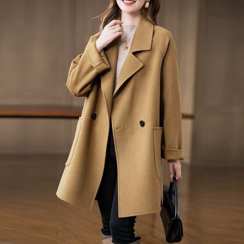 Long Coat Tebal Wanita-Jaket Panjang Mantel Musim Dingin Wanita Stylish Korea