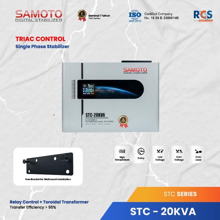 Digital Stabilizer Samoto - Stavol Listrik 1 ( Single ) Phase 20000VA - AVR Triac Control Tipe 20KVA