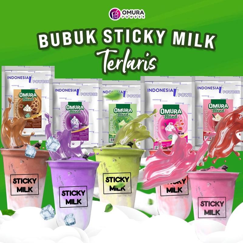 

[BUBUK STICKY MILK] Bubuk Minuman Sticky Milk Es Kwentel Aneka Rasa 500 Gr Omura Blend Premium Powder Series