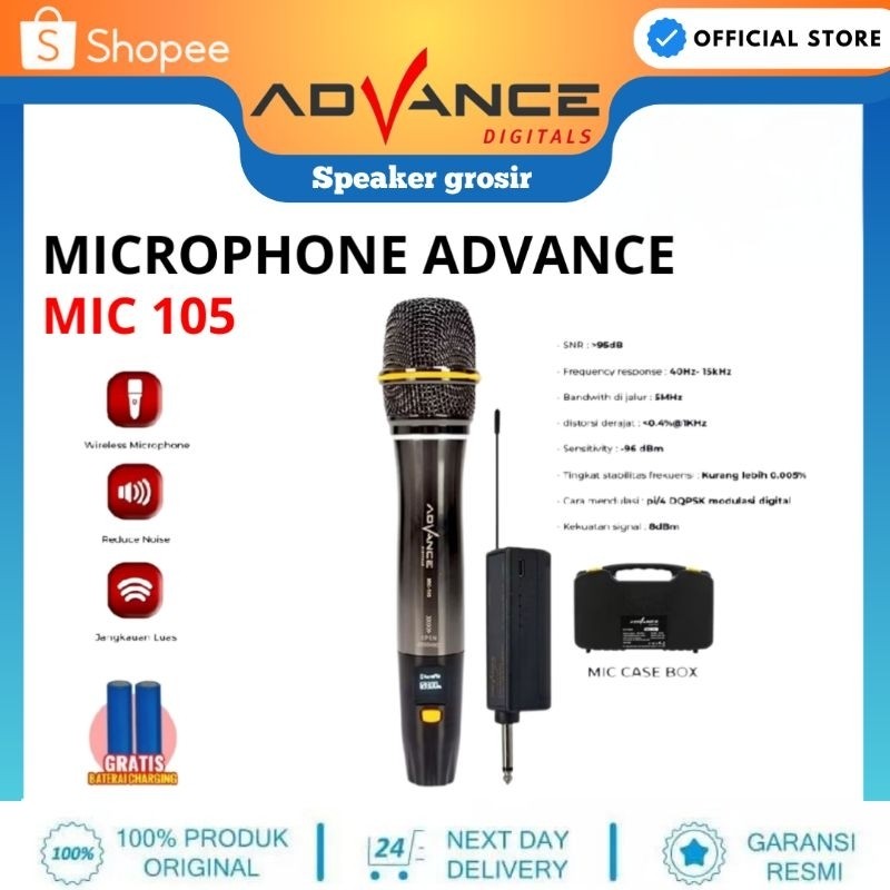 Advance Mic 105 Mic Single Profesional Wirelles