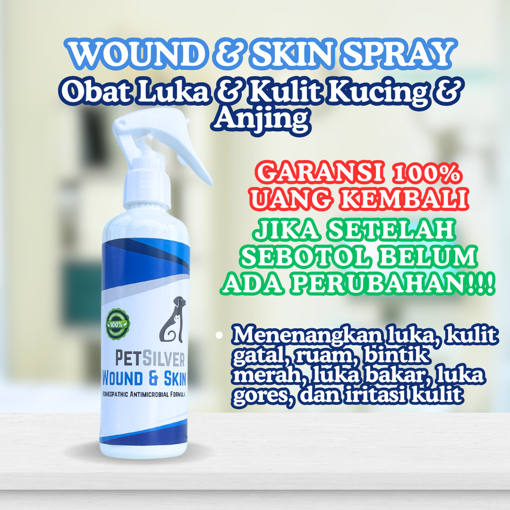 WOUND & SKIN SPRAY OBAT SPRAY LUKA KUCING MENGOBATI SEMUA JENIS LUKA LUAR PADA KUCING SEPERTI LUKA B