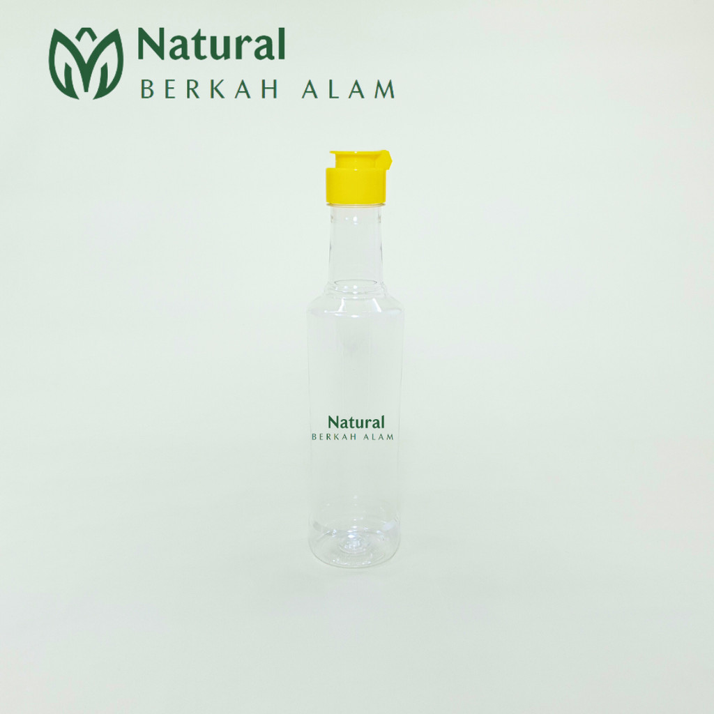 Botol 350 Ml Marjan Natural Tutup Fliptop Jamur / Botol Plastik / Botol Madu / Botol Minum / Botol A