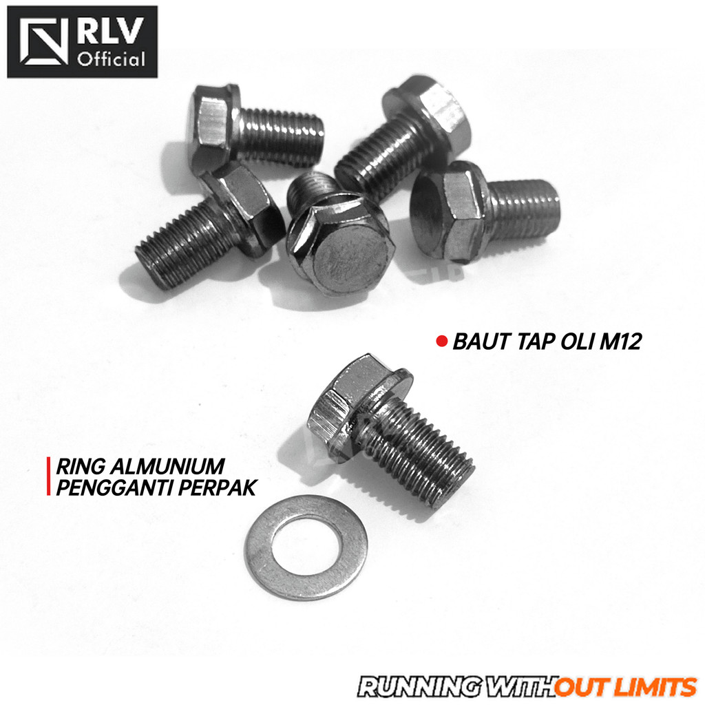 Baut Tap Pembuangan Oli Bawah Yamaha RX King RXK RXKing RXS ALFA FRC1 FIZR F1Z R - Baut Motor