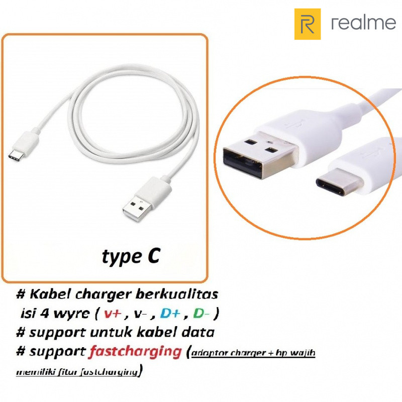 Usb type C kabel charger realme narzo N65 (RMX3997)