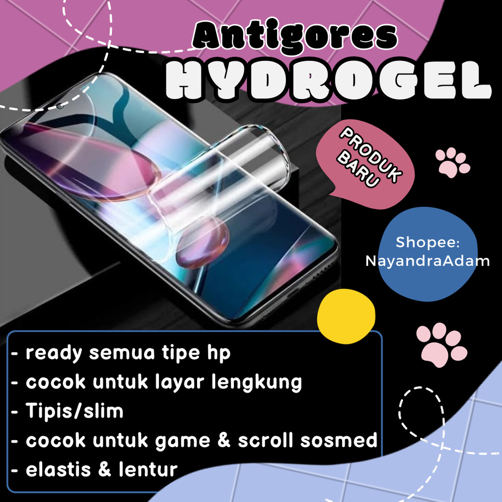Anti Gores Hydrogel Screen Protector Universal Itel Vision 1 2 3 A33 A36 A46 A48 A55 A56 P32 P37 S12