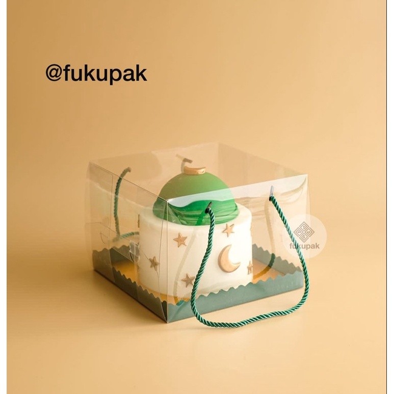 

Box Mika Tali & Tali Kulit (20 pcs) 22x22, 24x24, 25x25, Kotak Mika Transparan, Clear Cake Box