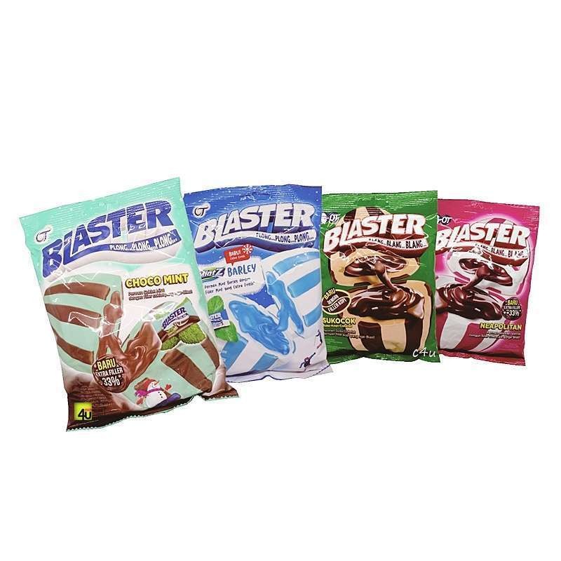 

PERMEN BLASTER POUCH 120GR NEOPOLITAN CHOCO MINT MINTZ BARLEY EXTRA FILLER ISI COKLAT DM