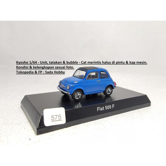 Kyosho Diecast Skala 1/64 Fiat 500 F Biru B