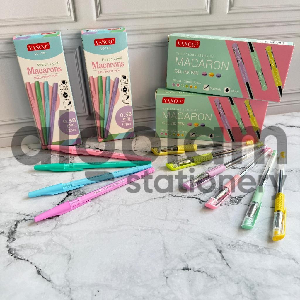 

SELUSIN ( 12 PCS ) Gel Pen Pulpen Gel Macaron Vanco 0.5mm