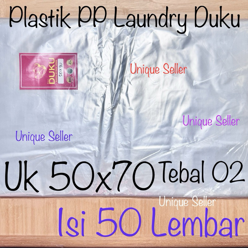 [Isi50] Plastik Laundry DUKU 50x70 Tebal 02 / Kantong Plastik Besar PP Laundry Tipis / Plastik Kanto