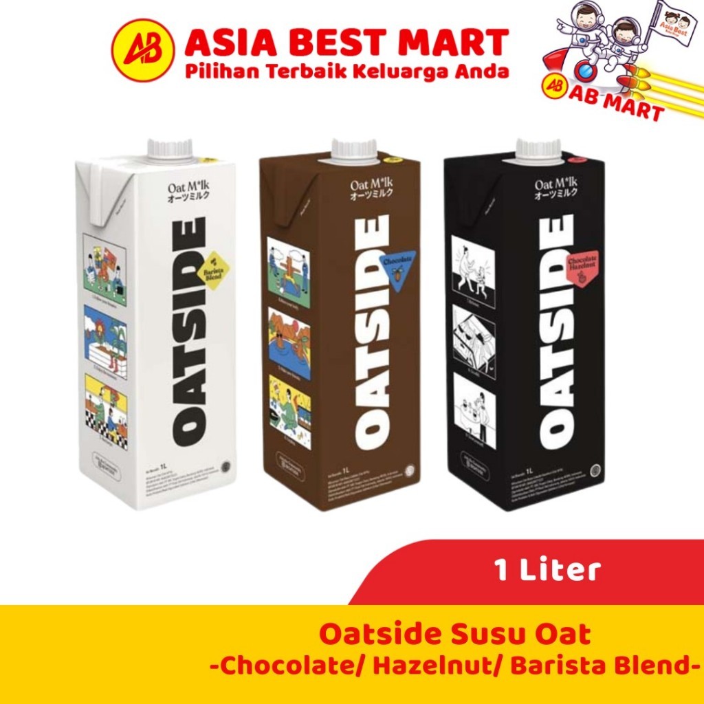 

Oatside Chocolate/ Hazelnut/ Barista Blend Halal Oat Milk 1L - Susu Oat Gandum