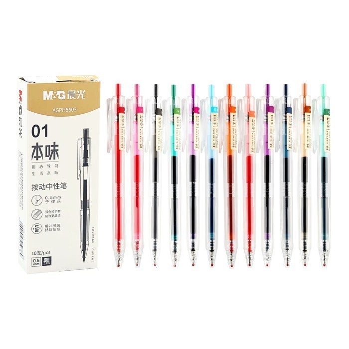 

Ballpoint Gel M&G AGPH5603 Retractable Gel Pen 0.5mm Colorful