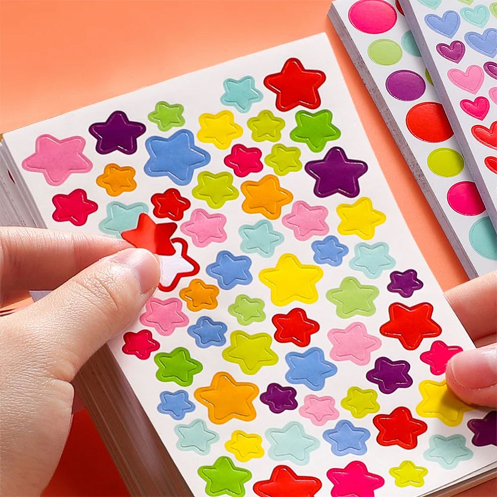 

10 Sheet Children Cartoon Stickers Cute Face Smile Star Letter Reward Sticker Classic Toys For Boys Girls DIY Gift