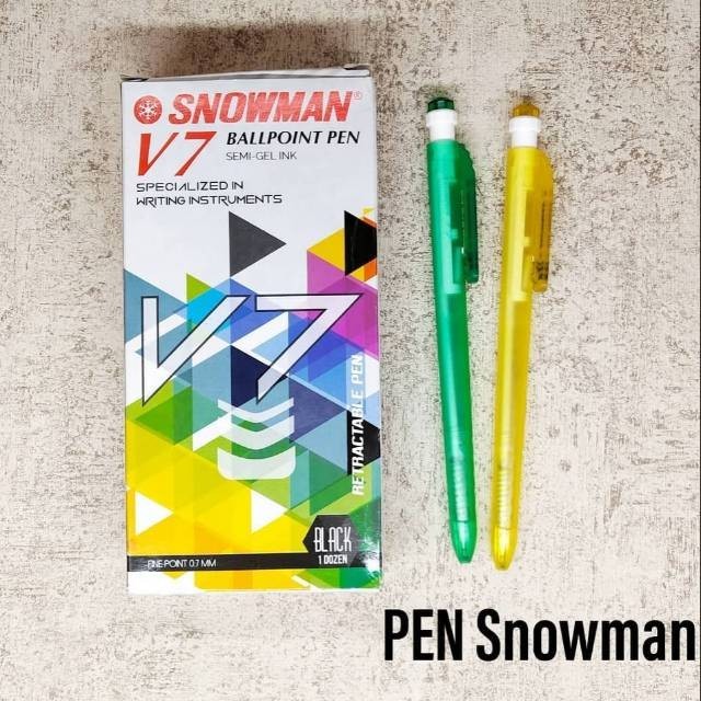 

(SN.ATK) BOLPOINT SNOWMAN V7 HITAM/BULPEN SNOWMAN