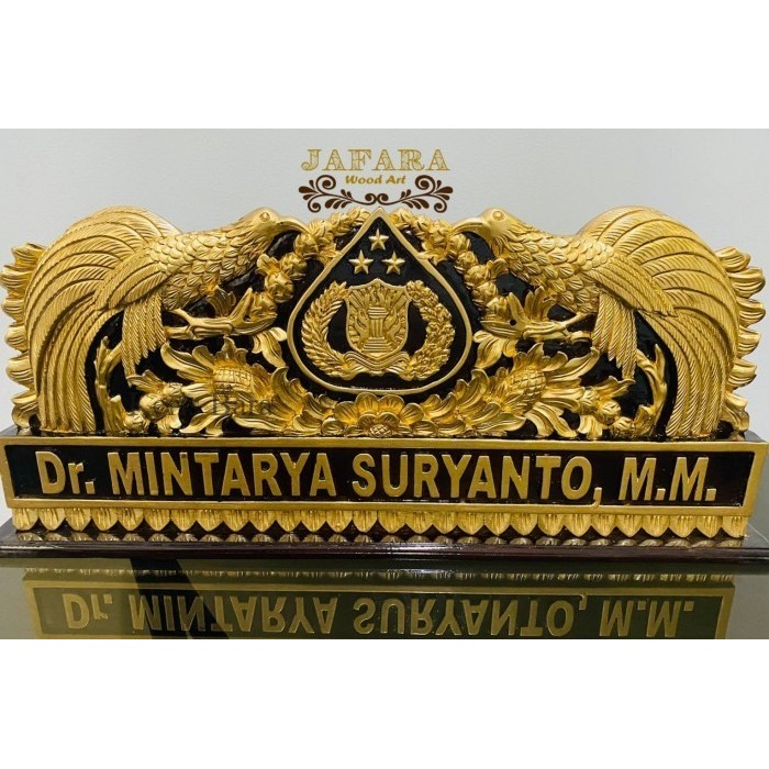 

Papan Nama Meja Jabatan Ukir Kayu Jati Motif Cendrawasih KB12134