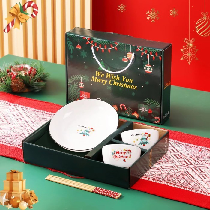 

AVELINE HAMPERS Natal Xmas Mangkok set premium peralatan makan - 1P2M XMASTGREEN