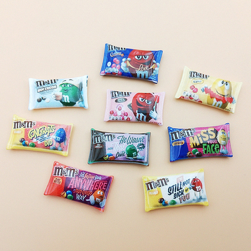

20pcs/Lot Mini Resin Choco Candy Flatback Cabochon Miniature Pattern Applique Ornament Craft DIY Scrapbook Earring Accessories