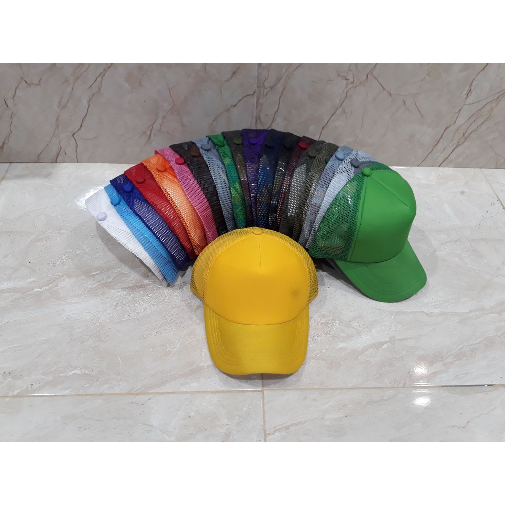 TOPI JARING TRUCKER BASEBALL POLOS PRIA WANITA DEWASA BISBOL CEWEK DISTRO COWOK LAKI LAKI WARNA HITA