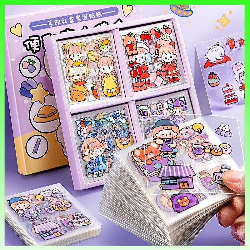 

Stiker Motif Kartun Korea Lucu Anti Air 1 box 100lbr /Dekorasi Handbook Scrapbook DIY/Stiker kartun tahan air PET