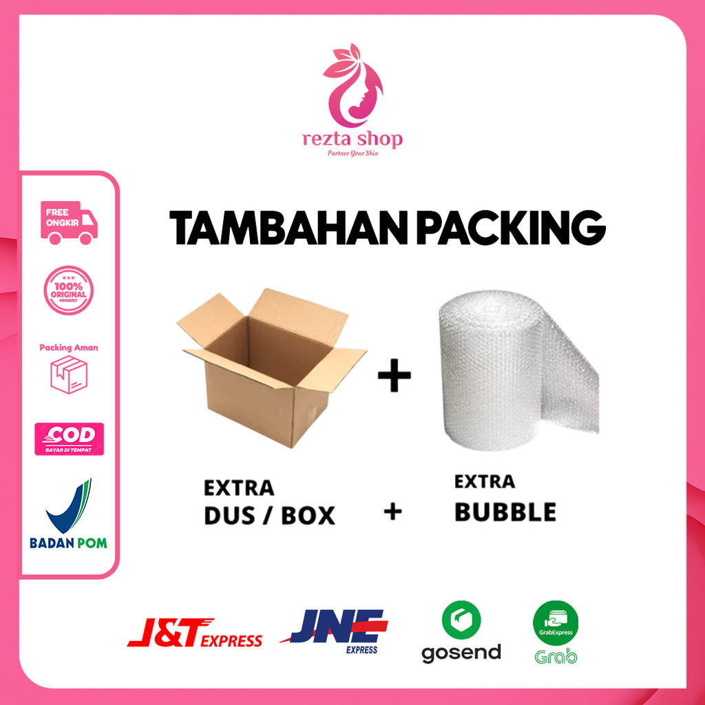 

EXTRA PACKAGING TAMBAHAN BUBBLE WRAP / KARDUS (KHUSUS PENGIRIMAN REGULER VIA EKSPEDISI)