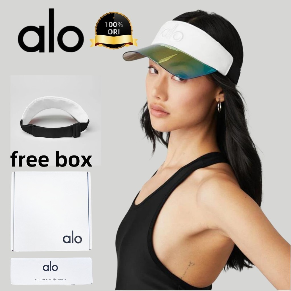 [100% Original] AlO Yoga Solar Visor White Topi Olahraga alo VISOR YOGA HAT