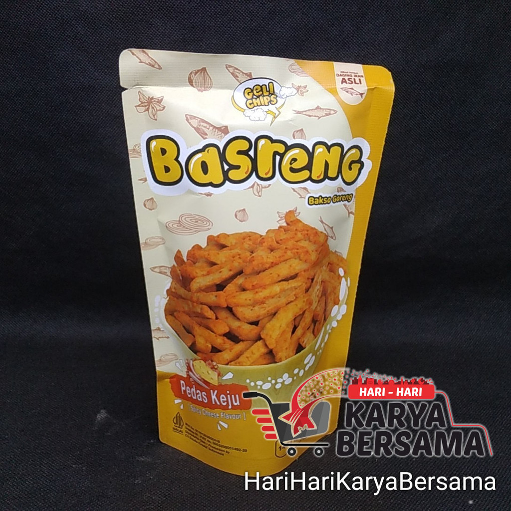 

MAKANAN RINGAN GELI CHIPS BASRENG PEDAS KEJU 65GR